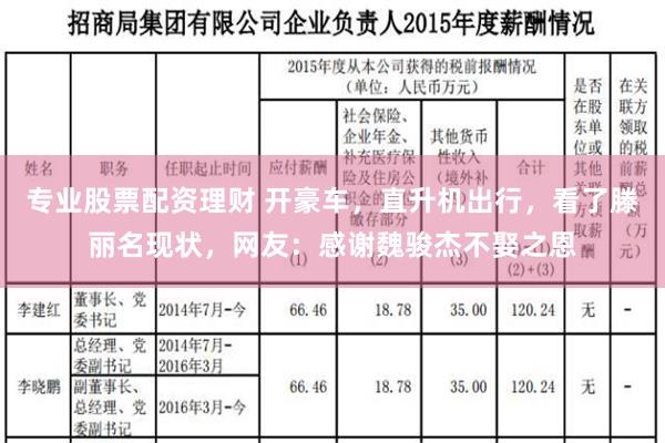 专业股票配资理财 开豪车，直升机出行，看了滕丽名现状，网友：感谢魏骏杰不娶之恩