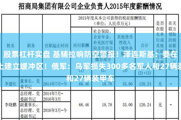 股票杠杆实盘 基辅拉响防空警报！泽连斯基：要在俄领土建立缓冲区！俄军：乌军损失300多名军人和27辆装甲车