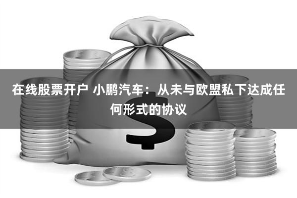 在线股票开户 小鹏汽车：从未与欧盟私下达成任何形式的协议