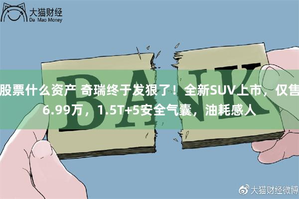 股票什么资产 奇瑞终于发狠了！全新SUV上市，仅售6.99万，1.5T+5安全气囊，油耗感人