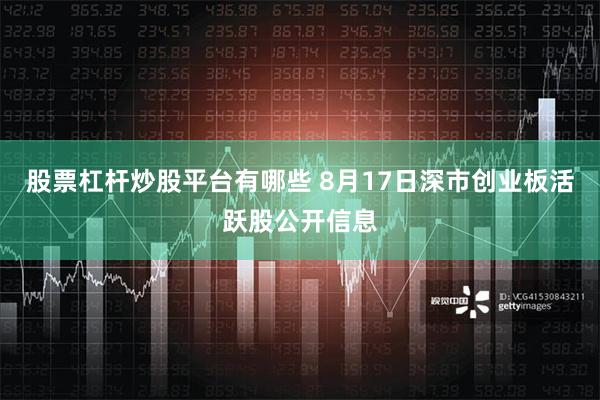 股票杠杆炒股平台有哪些 8月17日深市创业板活跃股公开信息