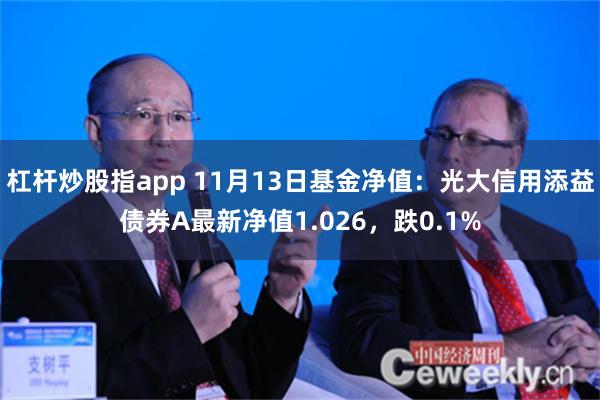 杠杆炒股指app 11月13日基金净值：光大信用添益债券A最新净值1.026，跌0.1%